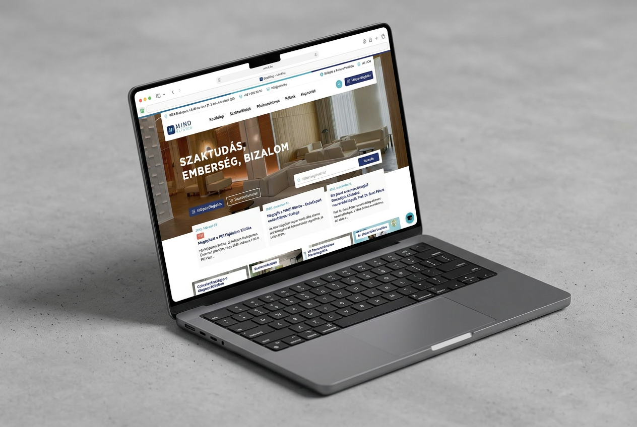 Mind Klinika — desktop mockup